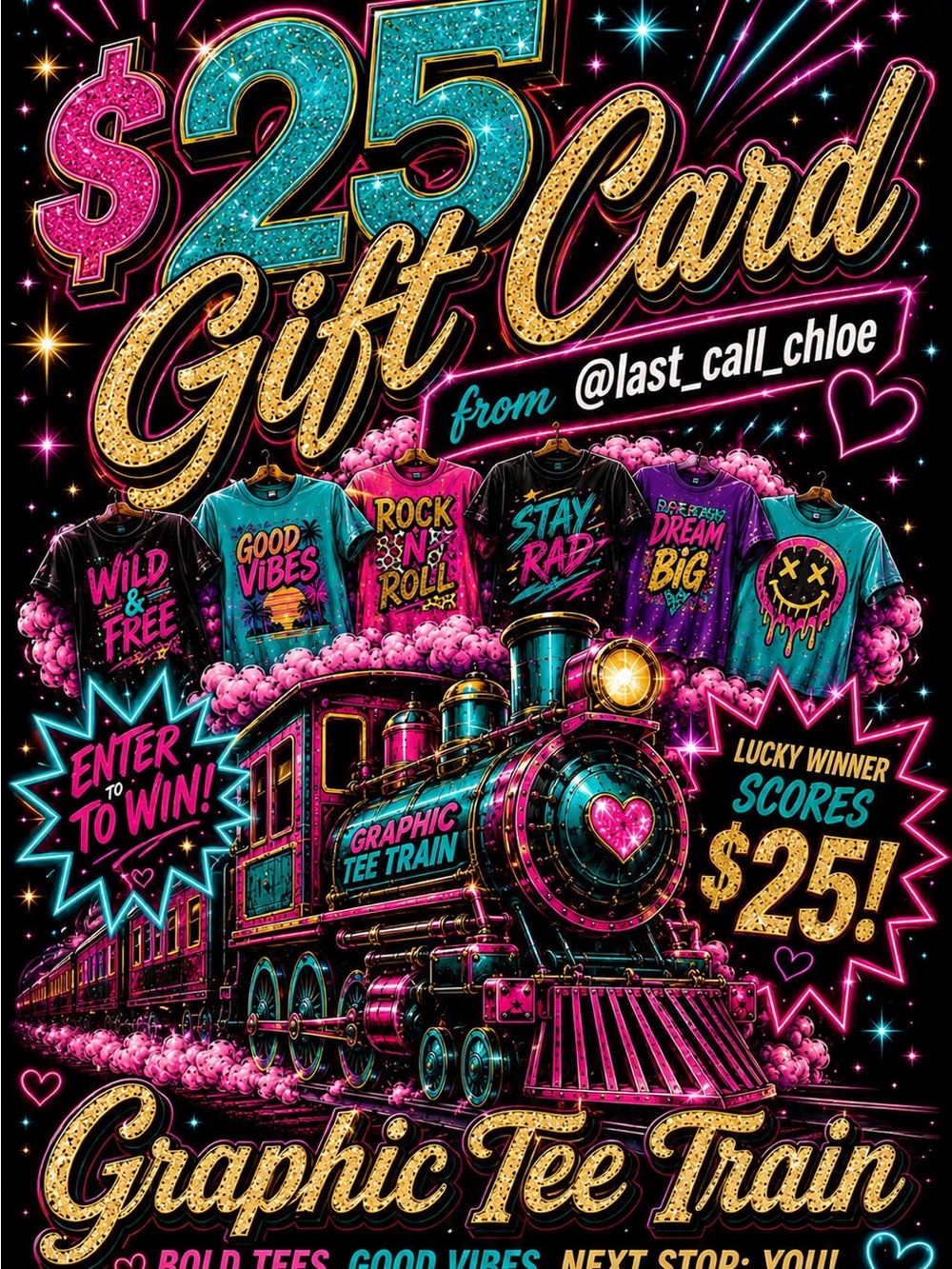 $25 Gift Card Giveaway! 8/28 Graphic Tee Train